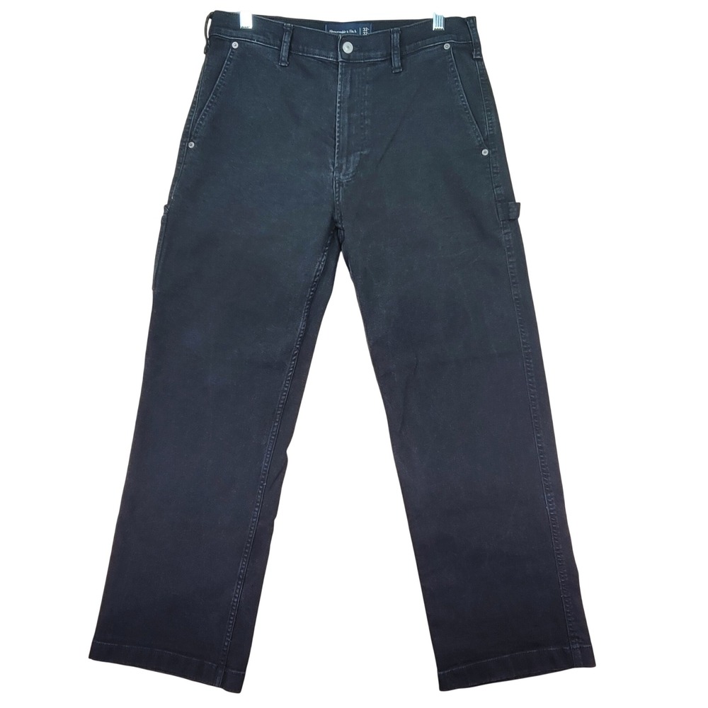 Abercrombie & Fitch‎ Baggy Jeans Mens 32x28.5 Black Carpenter Utility Skater Y2K
